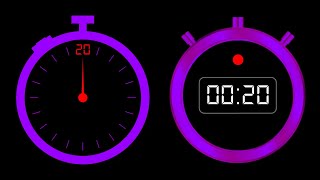 Stopwatch 20 Second No Copyright - Neon Violet Frame