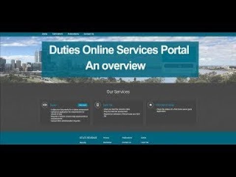 Duties Online Services Portal  -  An Overview