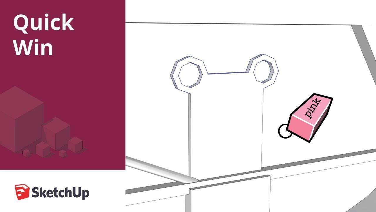 3ds Modifying geometry with the erase tool in SketchUp - Quick Win