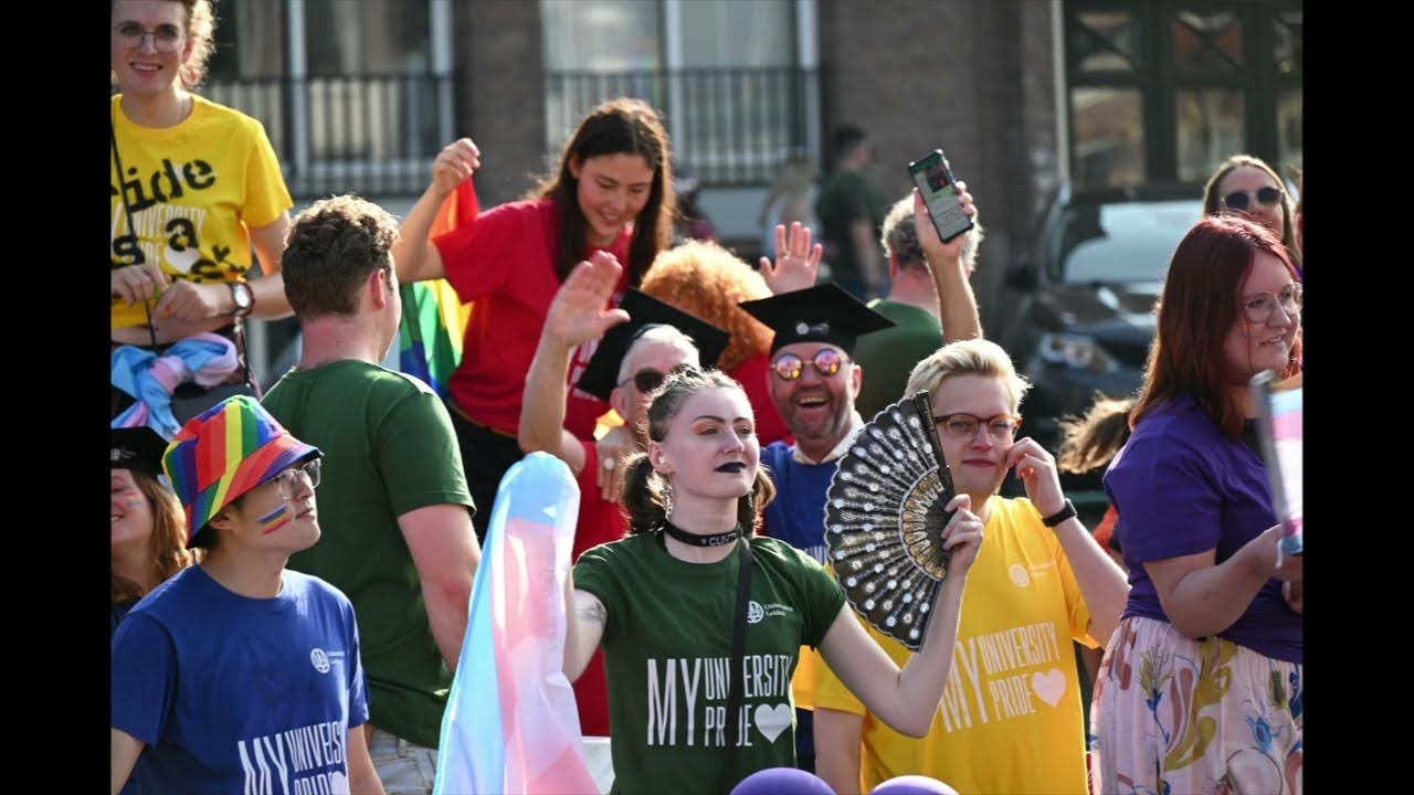Community gathering during Leiden canal parade