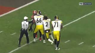 Cleveland Browns Vs Pittsburg Steelers Full Fight Myles Garrett Vs Mason Rudolph