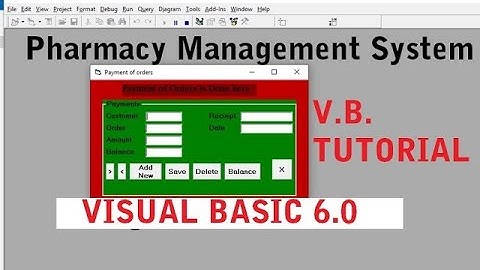 VB PROJECTS | PHARMACY MANAGEMET SYSTEM VB 6.0 Full tutorial step by step