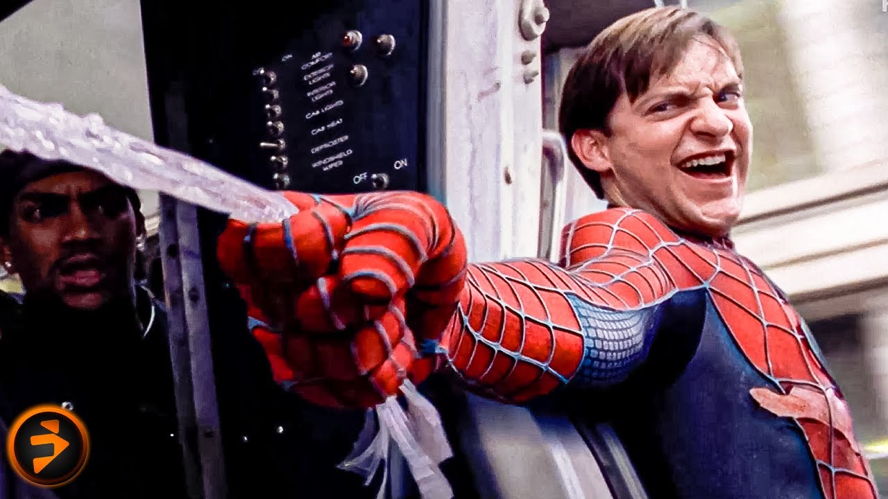 Spider Man stops a train from crashing | SPIDER-MAN 2