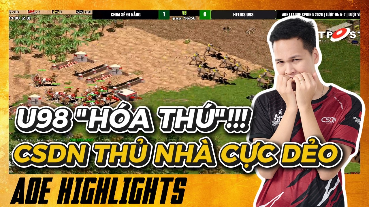THỦ NHÀ CỰC DẺO!!! CSDN "GỒNG MÌNH" TRƯỚC LỐI ĐÁNH CỰC KHÁT MÁU CỦA U98 ...