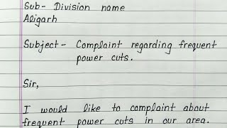 Complaint letter to sdo about power cuts in english || Letter writing