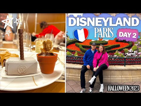 DISNEYLAND PARIS HALLOWEEN VLOG DAY 2 October 2023 | Park Hopping, Downtown Restaurant & Fireworks!
