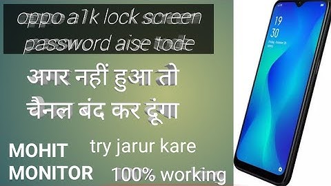 Oppo A1k Cph 1923 Hard Reset/Remove screen lock Without computer New METHOD #Oppo a1k