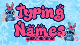 Typing names live!