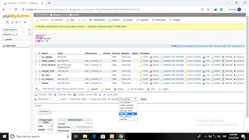 cara menambah atribut dalam tabel di browser database | XAMPP