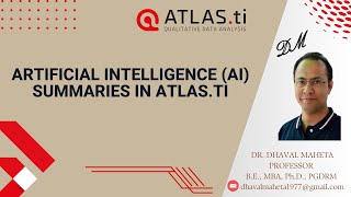 24. Artificial Intelligence (AI) Summaries in Atlas.ti -23 || Dr. Dhaval Maheta