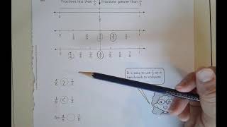 Comparing Fractions Using 1/2 as Benchmark
