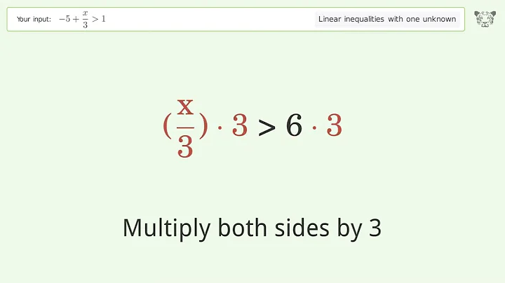 Solving Linear Inequalities: -5+x/3 is Greater Than 1