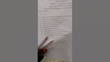 SVU 2nd year Sem-3 project management question paper 2024 #svuniversity #modelpaper2024