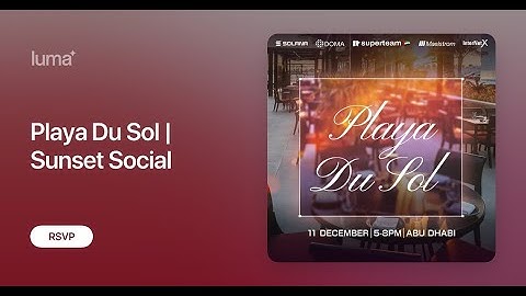 Playa Du Sol Recap | Sunset Social — Solana Breakpoint 2025 Abu Dhabi