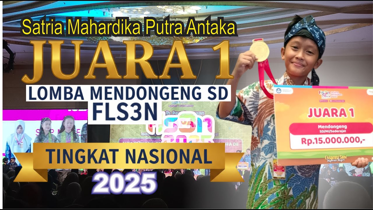 ARDIKA JUARA 1 MENDONGENG SD FLS3N NASIONAL 2025 DI JAKARTA #fls3n #fls3n2025 #lombamendongeng