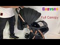 Babygro premium reversible handle stroller  self standing fold w tray and front bar