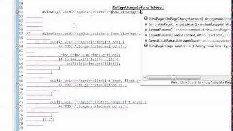 Android source code input using Eclipse Auto Complete Demo