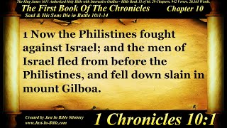 1 Chronicles Chapter 10 - Bible Book 13 - Holy Bible Audio Text - King James Read Along Bible