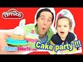 Playdoh cake party  pte  modeler avec papa dmo jouets