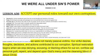 WE WERE ALL UNDER SIN'S POWER - Lesson 6 Romans 3:9-20, 7-12-26