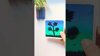 Easy Oil Pastel Tree Drawing🌳✨ | Mini Landscape Painting Tutorial#shorts#viral #shortfeed#ytshorts