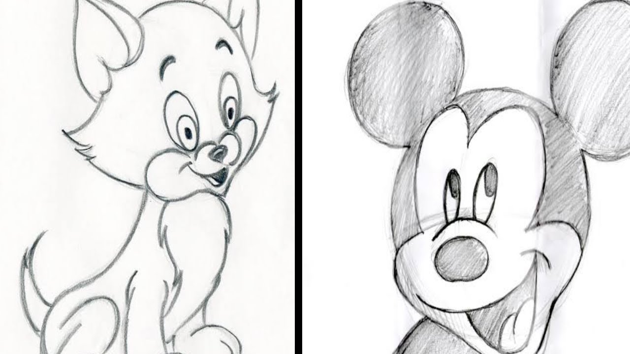 How To Draw Cartoon Step By Step Easy Pencil Drawing Cartoon Pencil Drawing Tutorial For Kids Youtube