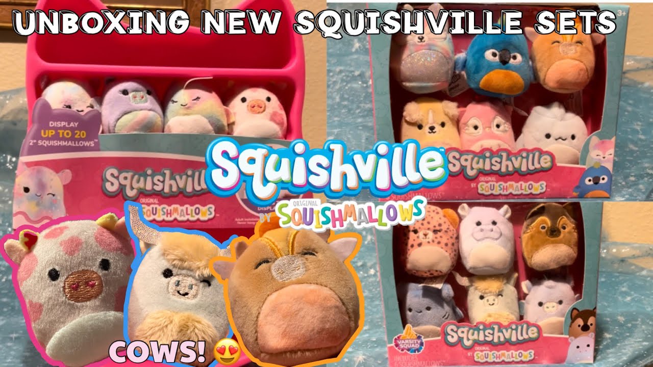 UNBOXING 3 NEW SQUISHVILLE SETS (SO MANY CUTE COWS! 🐮😍) 