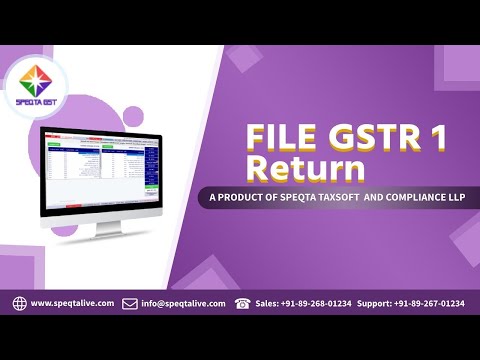 GSTR1 Return Filing from Speqta GST Software - video from Speqta GST
