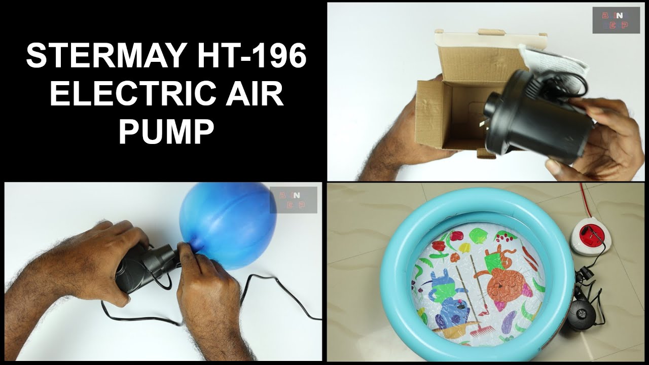Portable Electric Air Pump Ht-196 - 3 Nozzles - Black - High