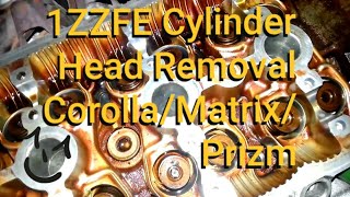 1ZZFE Cylinder Head Removal ...I did Hydrolock my Engine Part 6