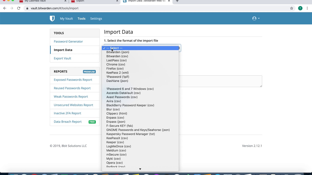 import lastpass to bitwarden