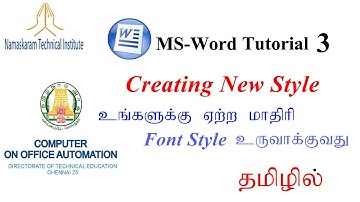 Microsoft Word New Font Style Creation | Computer on Office Automation | COA | Namaskaram Tech