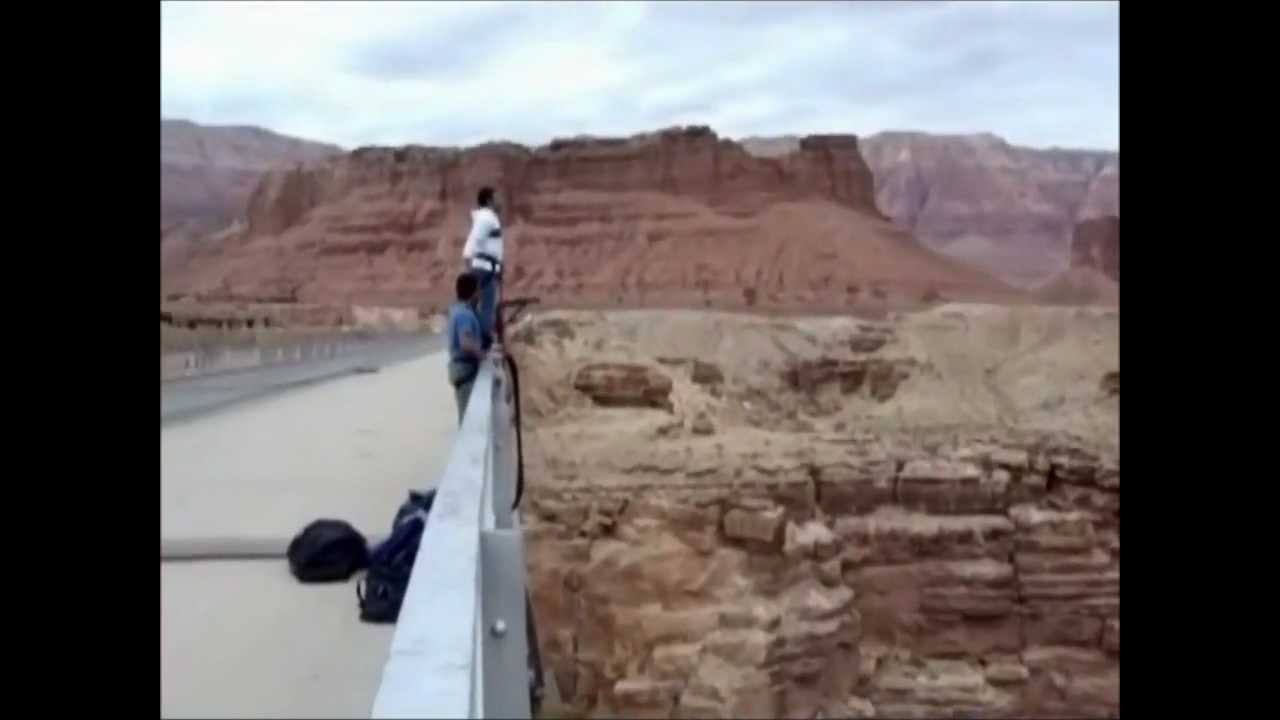 Crazy Bungee Jumper jumping from the Navajo Bridge YouTube