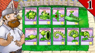 PVZ1 discover: All versions of pea shooter collection ①❗❗❗ - HARD MODE MOD PvZ Plus