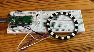 [Lightning Storm Effect] Raspberry Pi Pico + WS2812B Neopixel RGB LED Ring 16 + MicroPython