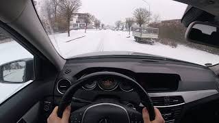 Trying to Drift with a normal C-Class in the Snow