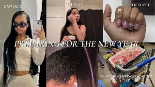 PREPARING FOR THE NEW YEAR! | Nails , New Hair, Grocery Shopping for my appt , Dinner + Etc..
