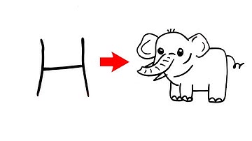How To Draw Elephant From Letter 
