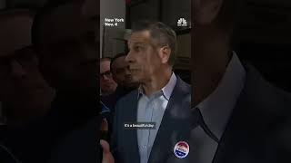 Andrew Cuomo casts his ballot for the New York mayoral race