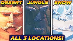 fortnite all giant faces map locations desert jungle and snow season 8 week 1 challenges duration 1 47 - all giant faces in fortnite map