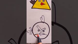 how to draw angry bird using shapes#shorts#drawing for beginners