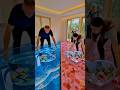 THIS DOUBLE FLOOR IS SO IMPRESSING 😱💙💗 Epoxy luxury floor#luxuryflooring #luxuryfloor#homerenovation