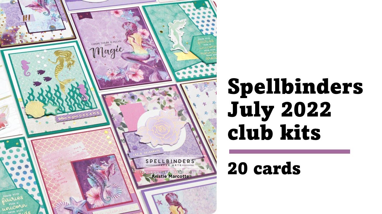 Spellbinders | July 2022 Card and Embossing Folder club kits | 20 cards ...