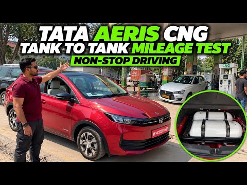 Tata Aeris CNG Tank to Tank Mileage Test 😳| पूरा Cylinder ख़ाली कर डाला ⛽️| Highway and City Mileage