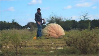 Blowing up a 1200 Pound Giant Pumpkin with Tannerite