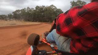 Dirt Kart around my long track #backyard #speedway #dirtkart #gokart