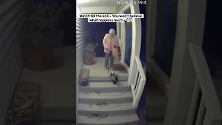 Shocking Moment Woman Almost Collapses After Skunk Startles Her