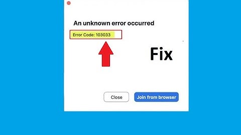 Fix Zoom Error Code 103033 on Windows 10/11