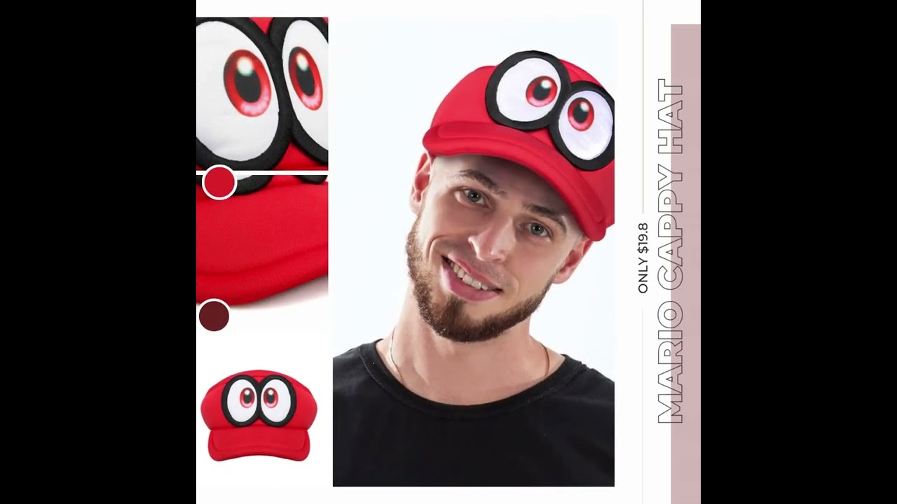  Nintendo Super Mario Odyssey Cappy Hat Cosplay Accessory Red :  Bioworld: Clothing, Shoes & Jewelry