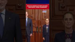 Mexico's Sheinbaum Meets Spain's King Felipe | Historic Diplomatic Handshake Moment #shorts